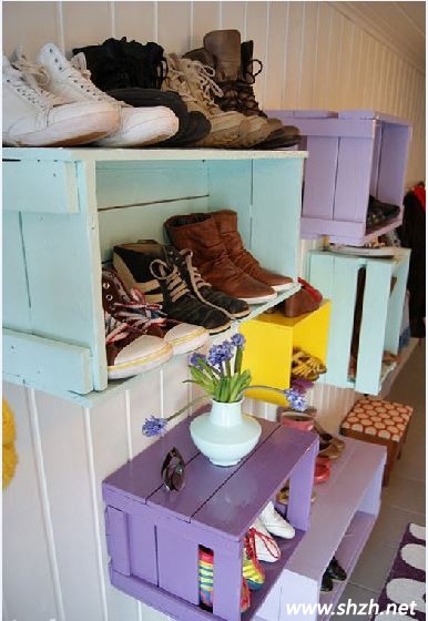DIY玄關墻上的鞋柜