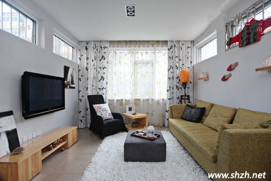 酒紅色中國風(fēng)簡約客廳