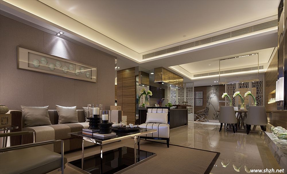 簡(jiǎn)歐混搭中式客廳裝修