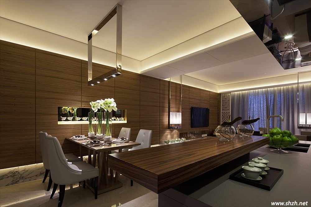 簡(jiǎn)歐混搭中式餐廳裝修