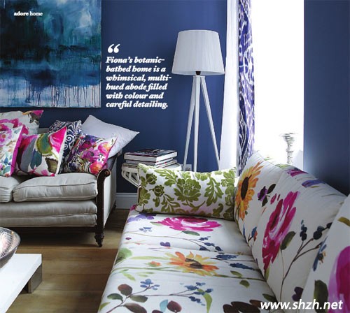 地中?？蛷d沙發(fā)碎花布藝軟裝