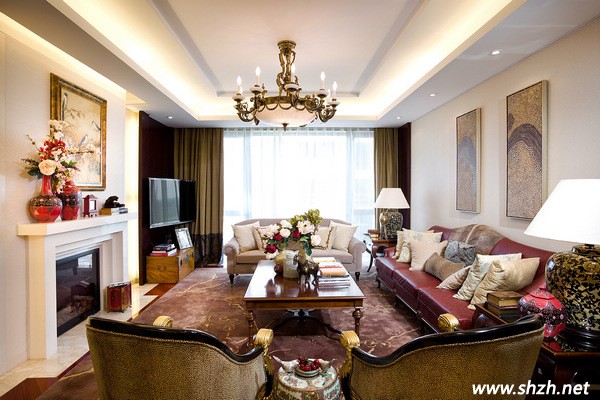 混搭風(fēng)樣板房客廳